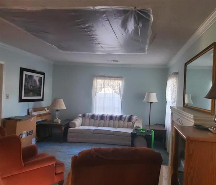 Collapsed ceiling in family room